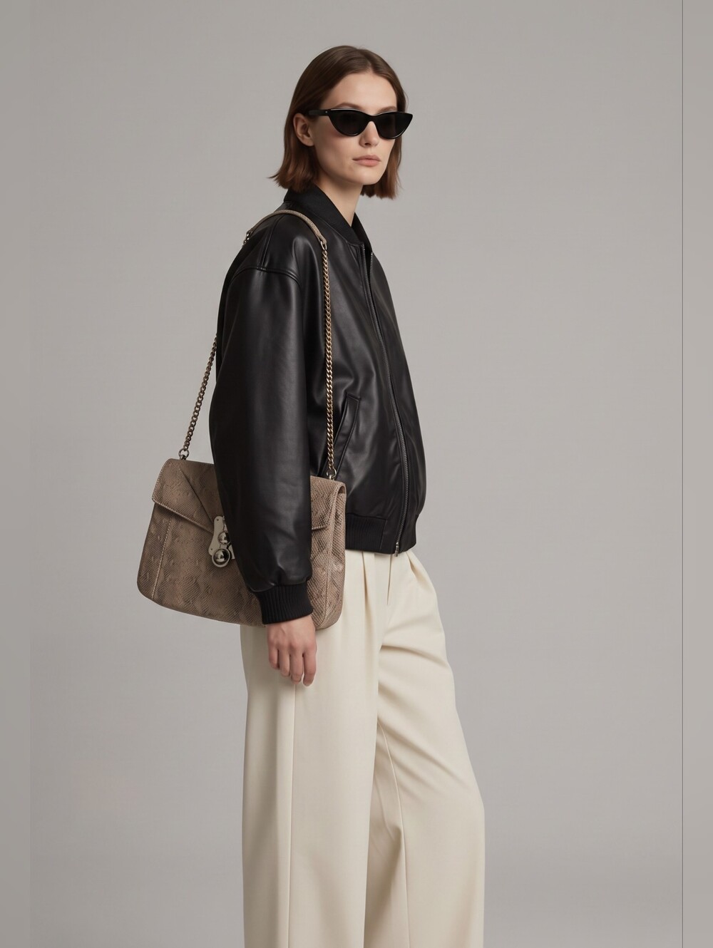 HOTIC Snake Leather Shoulder Bag